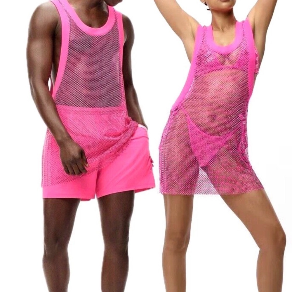 adidas Originals Triple Shock Pink Crystal Rhinestones Tank Top Beyonce IVY PARK - Picture 5 of 9